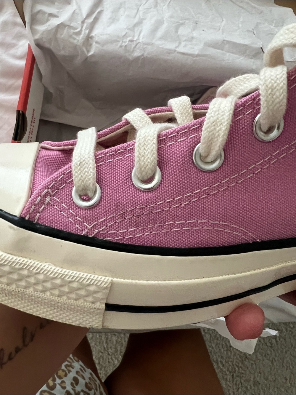 Converse High Top Sneakers in Bubblegum Pink - Picture 3 of 11